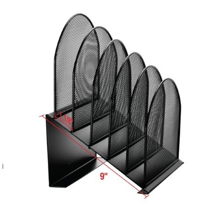 Adiroffice Mesh 5-Slot Black Desktop Organizer, PK2 ADI634-01-BLK-2pk